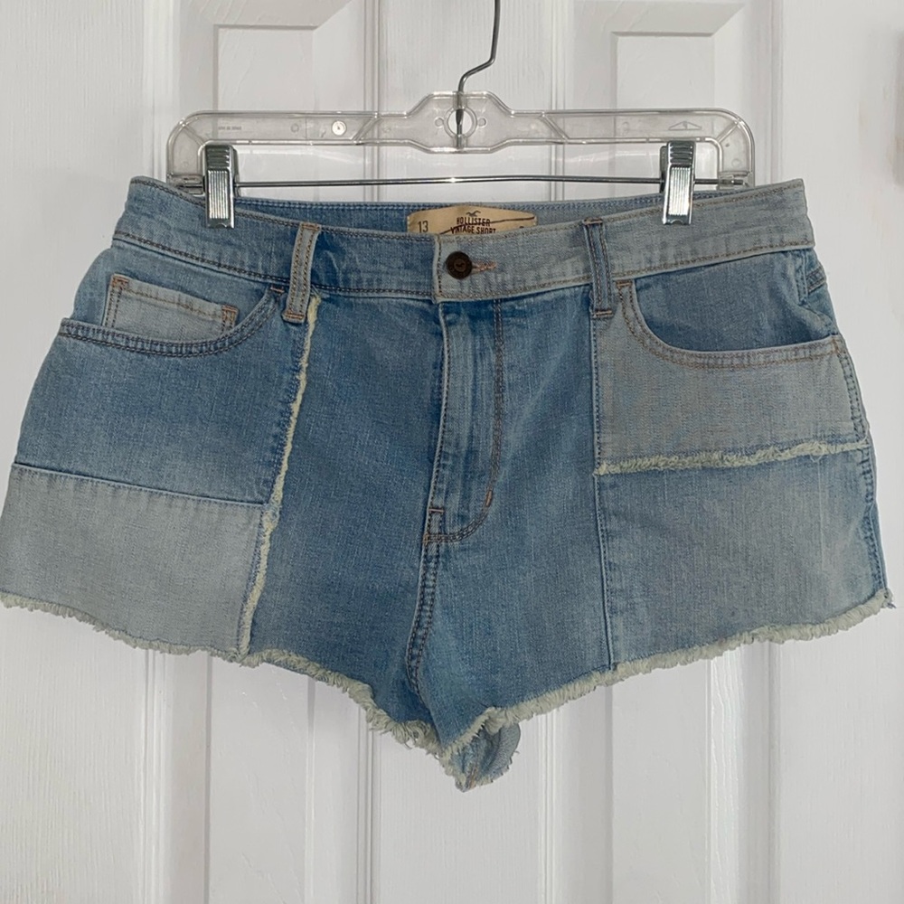 Hollister Vintage Short High rise Denim Jean patchwork shorts Size 13 / W31